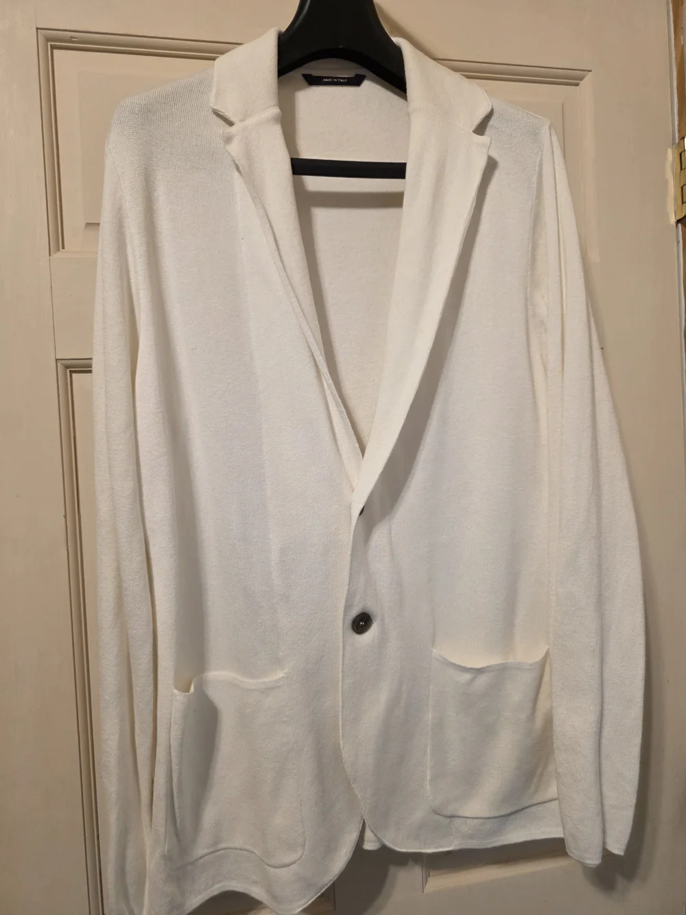 Paul Stuart Men’s Cream Knit Blazer Cardigan